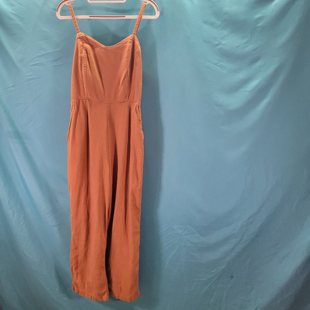 Old Navy Womens S-Tall Rust Jumpsuit With Adjustable Straps Relaxed Fit
